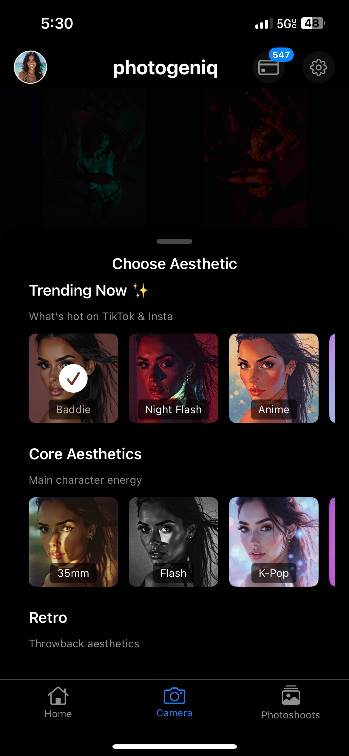 AI Camera Style Filters